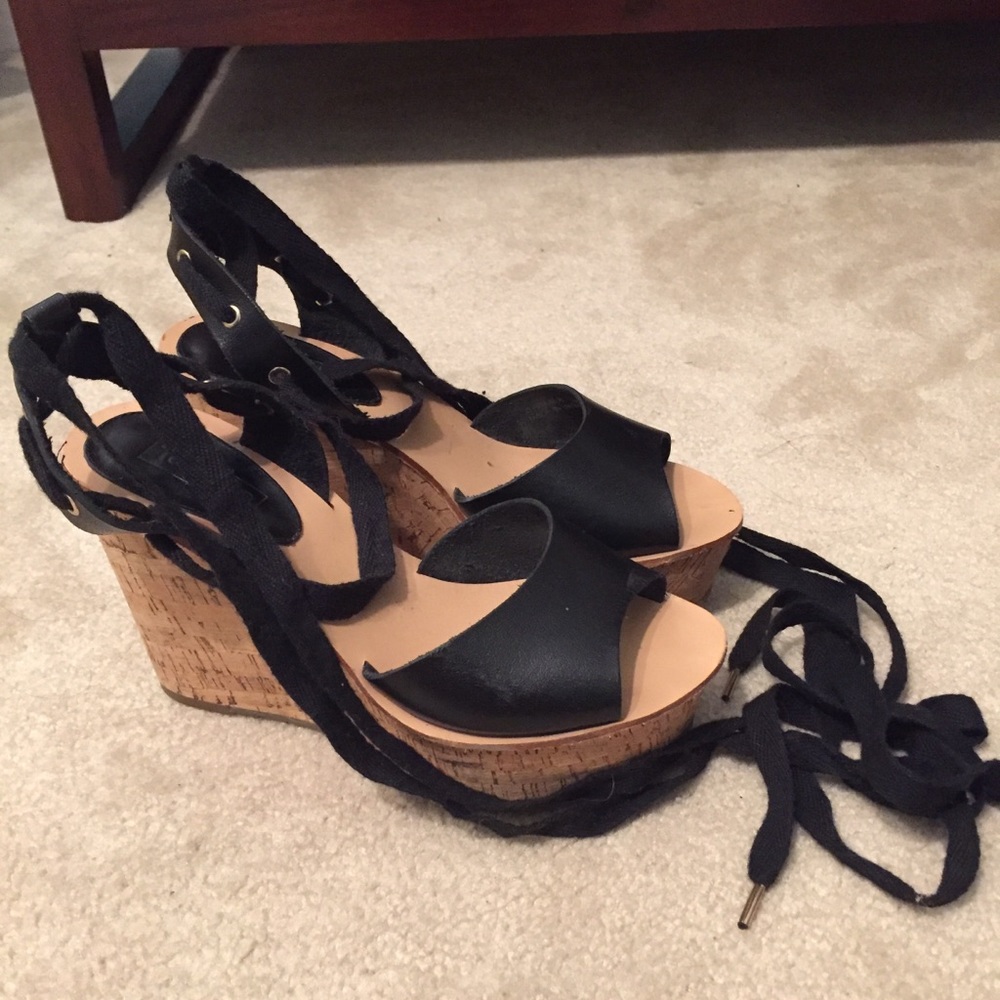 Topshop Lace Up Wedges